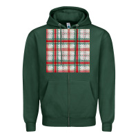 Sports Green christmas plaid seamless pattern Zipper Hoodie - BundleAndBundleShop