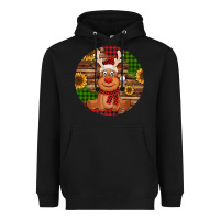 Black Cute reindeer Christmas Heavyweight Hoodie - Jasminsmagicworld