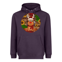 Plum Cute reindeer Christmas Heavyweight Hoodie - Jasminsmagicworld