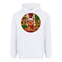 White Cute reindeer Christmas Heavyweight Hoodie - Jasminsmagicworld