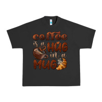 Pigment Black coffee is a hug in a mug Urban Heavy Tee - BarkalooDesign