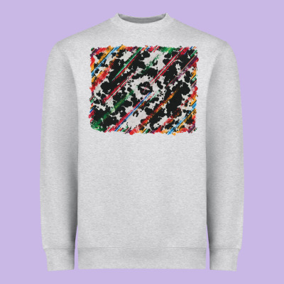 Heavyweight Sweatshirt cowhide and serape background