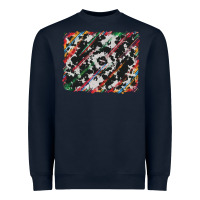 Navy cowhide and serape background Heavyweight Sweatshirt - RanaPortraitStore