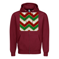 Burgundy christmas stripes seamless pattern Zipper Hoodie - BundleAndBundleShop