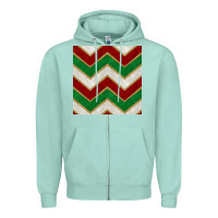 Seafoam christmas stripes seamless pattern Zipper Hoodie - BundleAndBundleShop