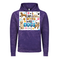Cloud Purple life is better with dogs Vintage Hoodie - MaliasSmallBusiness