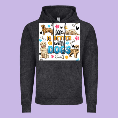 Vintage Hoodie life is better with dogs