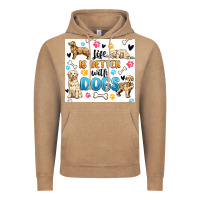 Vintage Coffee life is better with dogs Vintage Hoodie - MaliasSmallBusiness