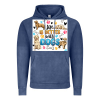 Vintage Denim life is better with dogs Vintage Hoodie - MaliasSmallBusiness