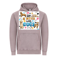 Vintage Zinc life is better with dogs Vintage Hoodie - MaliasSmallBusiness