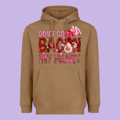 Dont Go Bacon My Heart Heavyweight Hoodie Designed By Nancycooperartshop
