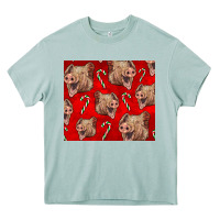 Arona Yorkshire Pig And Candy Cane Heavy Core Tee - LillyAllenDesigns