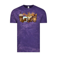 Cloud Purple leopard coffee cups Vintage Tee - Zillion Design Studio