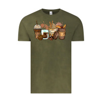 Vintage Olive leopard coffee cups Vintage Tee - Zillion Design Studio