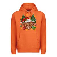 Carrot Christmas highland cow Premium Hoodie - MaliasSmallBusiness