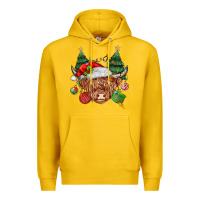 Lemon Christmas highland cow Premium Hoodie - MaliasSmallBusiness