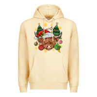 Pina Colada Christmas highland cow Premium Hoodie - MaliasSmallBusiness