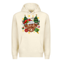 Sandshell Christmas highland cow Premium Hoodie - MaliasSmallBusiness