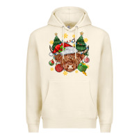 Tofu Christmas highland cow Premium Hoodie - MaliasSmallBusiness