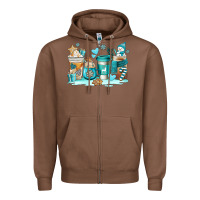 Chestnut winter coffe cups Zipper Hoodie - AdoDesignShop