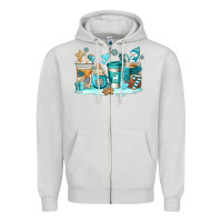Dove Grey winter coffe cups Zipper Hoodie - AdoDesignShop