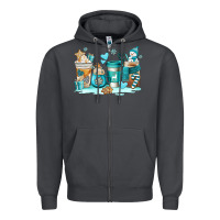 Smoke winter coffe cups Zipper Hoodie - AdoDesignShop