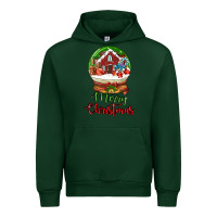 Forest Green Merry Christmas Urban Hoodie - LillyAllenDesigns