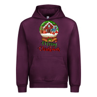 Mauve Wine Merry Christmas Urban Hoodie - LillyAllenDesigns