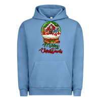 Pigment Pebble Blue Merry Christmas Urban Hoodie - LillyAllenDesigns