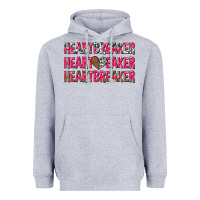Heather Grey heartbreaker with leopard and cowhide Heavyweight Hoodie - NancyCooperArtShop