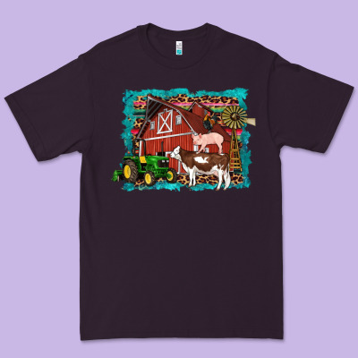 Farm Life Tractor Cow Pig Rooster Premium Tee Designed By Artiststas