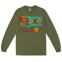 Army Green basketball is my favorite season Long Sleeve Tee - HRA Design Shop