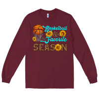 Burgundy basketball is my favorite season Long Sleeve Tee - HRA Design Shop