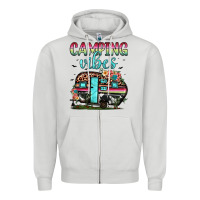 Dove Grey camping vibes Zipper Hoodie - JahusDesignShop