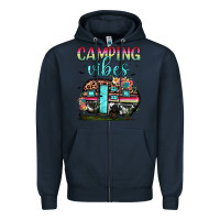Navy camping vibes Zipper Hoodie - JahusDesignShop