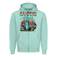 Seafoam camping vibes Zipper Hoodie - JahusDesignShop