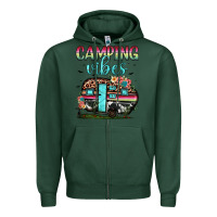 Sports Green camping vibes Zipper Hoodie - JahusDesignShop