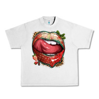 Lunar Rock strawberry lips with leopard Urban Heavy Tee - texasbilliewilder