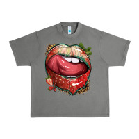 Tornado strawberry lips with leopard Urban Heavy Tee - texasbilliewilder