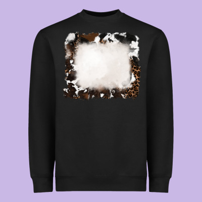 Heavyweight Sweatshirt cowhide and leopard background