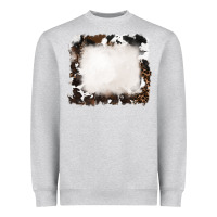 Heather Grey cowhide and leopard background Heavyweight Sweatshirt - RanaPortraitStore