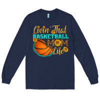 Navy livin' that basketball mom life Long Sleeve Tee - HRA Design Shop