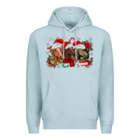 Blue Mist christmas horses Premium Hoodie - MaliasSmallBusiness