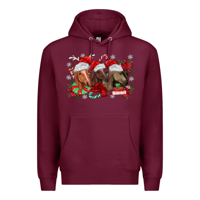 Christmas Horses Premium Hoodie by MaliasSmallBusiness | Teevron