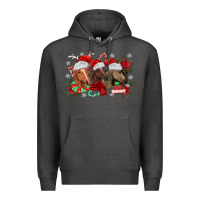 Charcoal Heather christmas horses Premium Hoodie - MaliasSmallBusiness