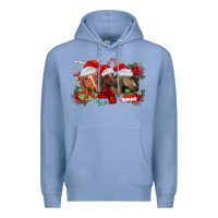 Colony Blue christmas horses Premium Hoodie - MaliasSmallBusiness