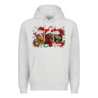 Dove Grey christmas horses Premium Hoodie - MaliasSmallBusiness