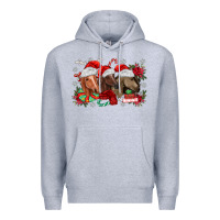 Heather Grey christmas horses Premium Hoodie - MaliasSmallBusiness