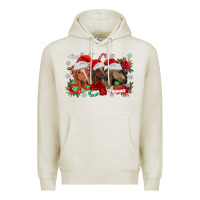 Oatmeal Heather christmas horses Premium Hoodie - MaliasSmallBusiness