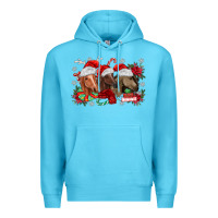 Ocean Blue christmas horses Premium Hoodie - MaliasSmallBusiness